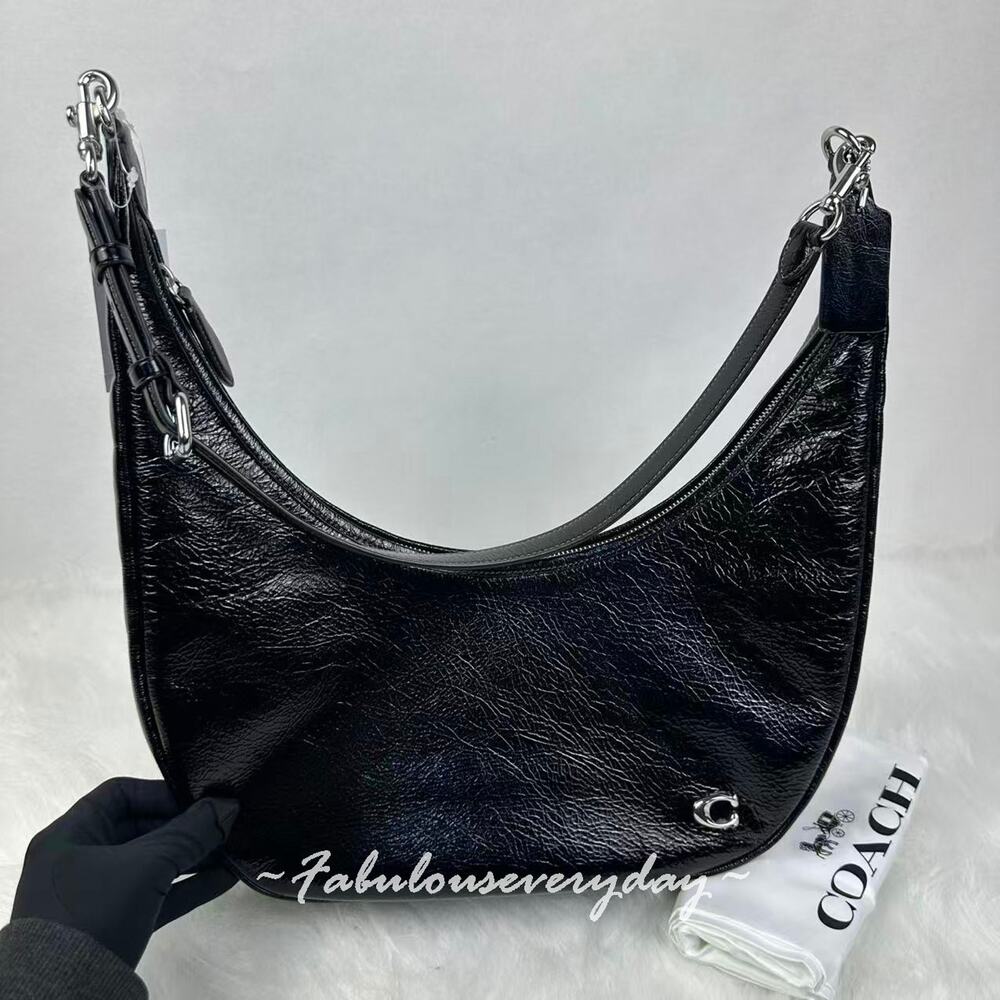 Coach Juliet Sling Bag Shoulder Bag In Leather/Silver/Black CBG23 NWT